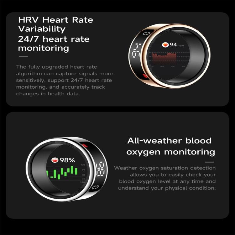 SY01 SIZE 12 Smart Ring, Support Heart Rate / Blood Oxygen / Sleep Monitoring / Multiple Sport Modes(Silver) - free shipping - PMC TechLife - Order now!