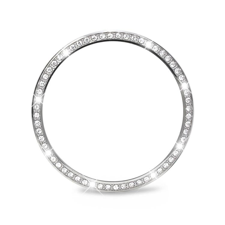 For Samsung Galaxy Watch8 44mm Diamond Bezel and Solid Color Stitched Silicone Watch Band(Midnight Blue Silver) - free shipping - PMC TechLife - Order now!