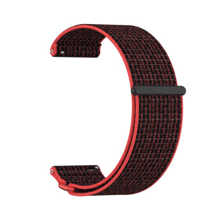 For Garmin Venu X1 Two Section Metal Ring Nylon Hook and Loop Fastener Watch Band(Red Black) - free shipping - PMC TechLife - Order now!