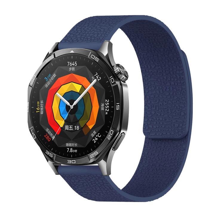 22mm Lychee Texture Soft Magnetic Silicone Watch Band(Dark Blue) - free shipping - PMC TechLife - Order now!