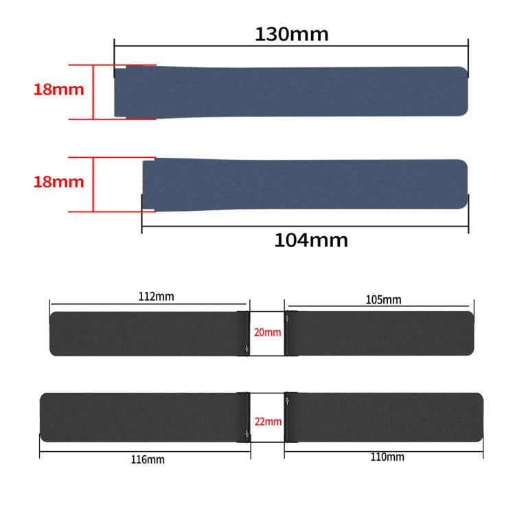 20mm Lychee Texture Soft Magnetic Silicone Watch Band(White Blue) - free shipping - PMC TechLife - Order now!