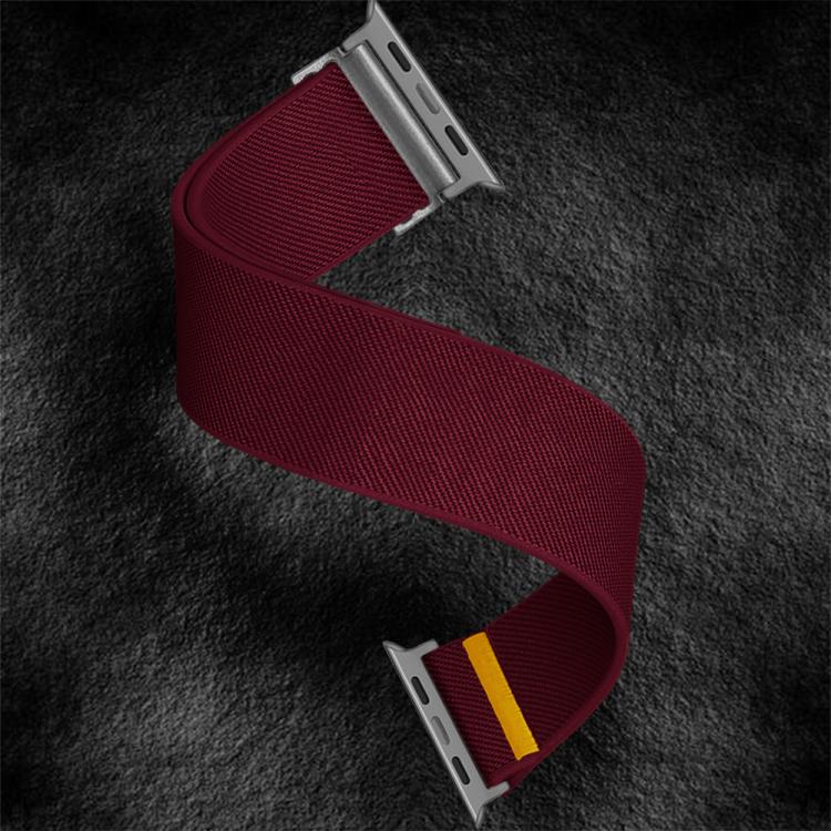 For Apple Watch 46mm / 49mm / 45mm / 44mm Adjustable Single Loop Elastic Nylon Watch Band(Burgundy) - free shipping - PMC TechLife - Order now!