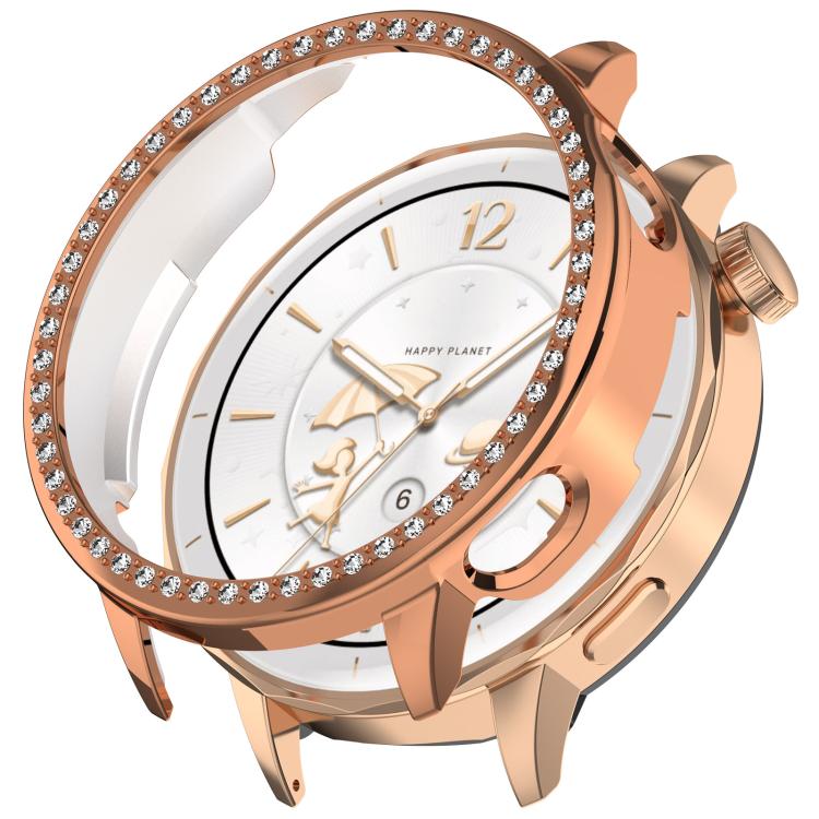 For OnePlus Watch 3 43mm Single Row Diamond Half Coverage Hollow PC Watch Protective Cover(Rose Gold) - free shipping - PMC TechLife - Order now!
