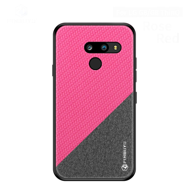 PINWUYO Hong Series Anti-fall TPU+ Chemical Fiber Cloth Protective Cover for LG G8 / G8 ThinQ(Red) - LG by PINWUYO | Online Shopping South Africa | PMC Jewellery | Buy Now Pay Later Mobicred