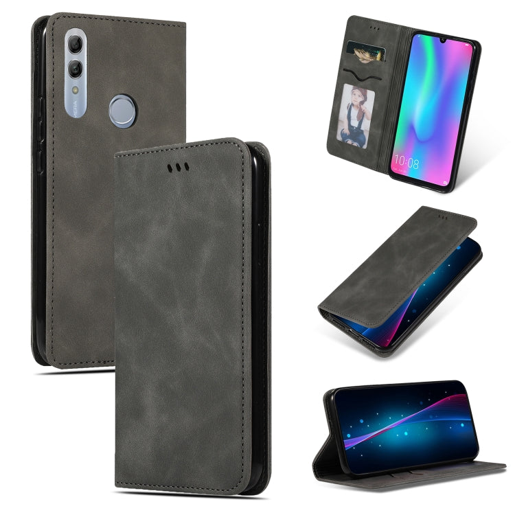 Retro Skin Feel Business Magnetic Horizontal Flip Leather Case for Huawei Honor 10 Lite / Honor 20 Lite / Honor 10i / Honor 20i(Dark Gray) - Honor Cases by PMC Jewellery | Online Shopping South Africa | PMC Jewellery | Buy Now Pay Later Mobicred