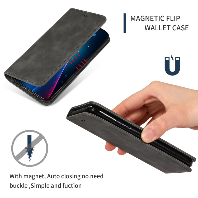 Retro Skin Feel Business Magnetic Horizontal Flip Leather Case for Huawei Honor 10 Lite / Honor 20 Lite / Honor 10i / Honor 20i(Dark Gray) - Honor Cases by PMC Jewellery | Online Shopping South Africa | PMC Jewellery | Buy Now Pay Later Mobicred