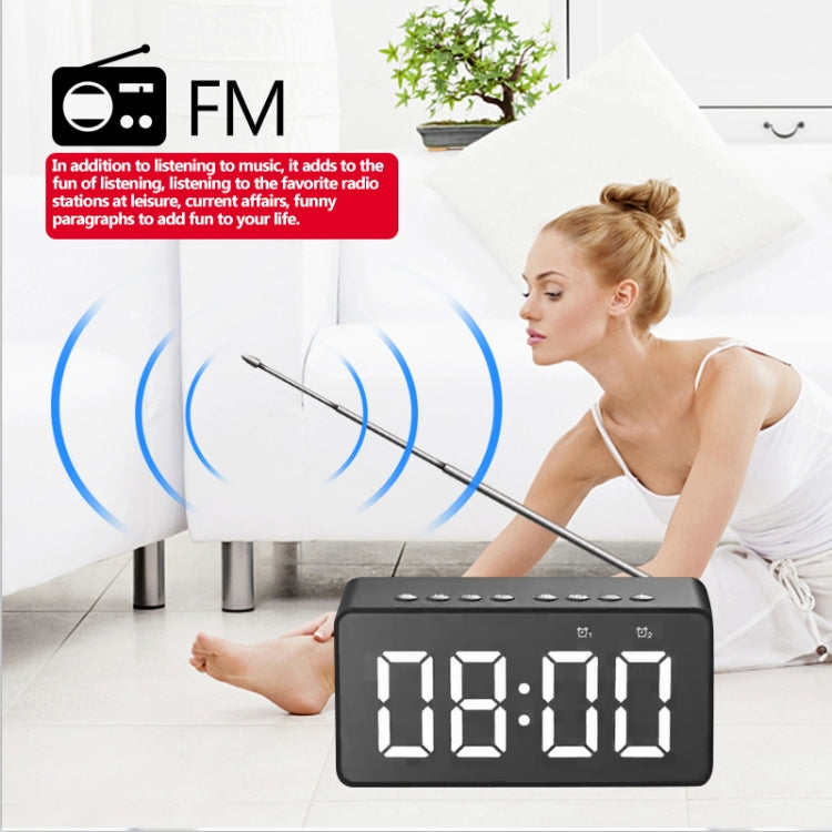 AEC BT506 Speaker with Mirror, LED Clock Display, Dual Alarm Clock, Snooze, HD Hands-free Calling, HiFi Stereo(Red) - Desktop Speaker by AEC | Online Shopping South Africa | PMC Jewellery | Buy Now Pay Later Mobicred