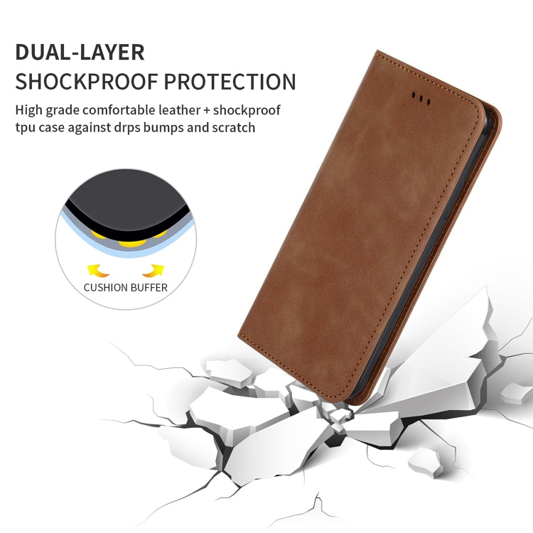 Retro Skin Feel Business Magnetic Horizontal Flip Leather Case for Huawei Honor 20 Pro(Brown) - Honor Cases by PMC Jewellery | Online Shopping South Africa | PMC Jewellery | Buy Now Pay Later Mobicred