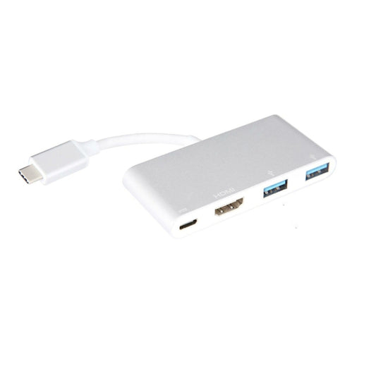 USB-C to HDMI Adapter, USB 3.1 Type C to HDMI 4K Multiport AV Converter with 2 USB 3.0 Port and USB C Charging Port for Chromebook Pixel/MacBook/ Dell XPS13/ Samsung Galaxy s8/s8 Plus - Cable & Adapters by PMC Jewellery | Online Shopping South Africa | PMC Jewellery | Buy Now Pay Later Mobicred