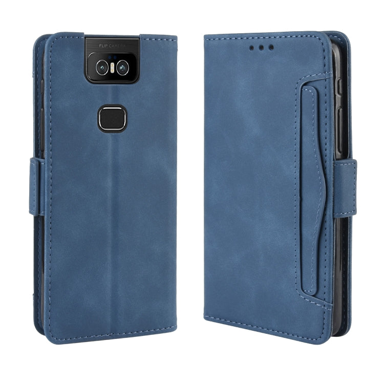 Wallet Style Skin Feel Calf Pattern Leather Case For Asus Zenfone 6 ZS630KL,with Separate Card Slot(Blue) - ASUS Cases by PMC Jewellery | Online Shopping South Africa | PMC Jewellery