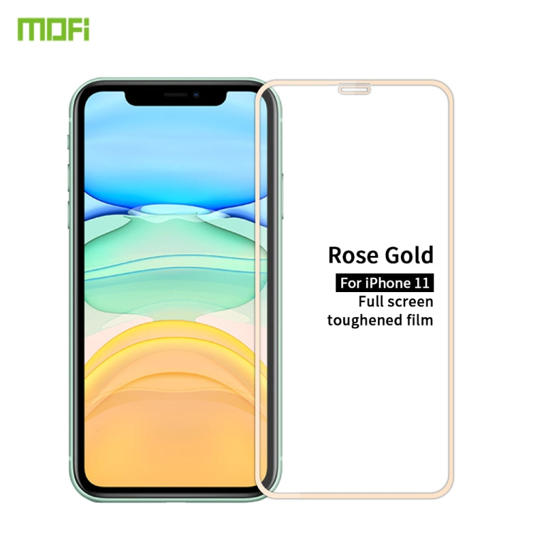 For iPhone 11 / XR MOFI 9H 2.5D Full Screen Tempered Glass Film(Rose gold) - iPhone 11 Tempered Glass by MOFI | Online Shopping South Africa | PMC Jewellery