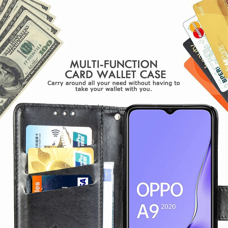 For OPPO A5 (2020) / A9 (2020) Butterfly Love Flower Embossed Horizontal Flip Leather Case with Bracket Lanyard Card Slot Wallet(Dark Purple) - OPPO Cases by PMC Jewellery | Online Shopping South Africa | PMC Jewellery | Buy Now Pay Later Mobicred