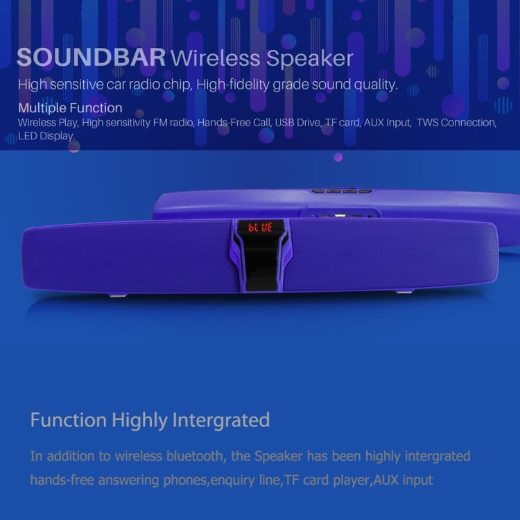 New Rixing NR7017 TWS Portable 10W Stereo Surround Soundbar Bluetooth Speaker with Microphone(Blue) - Desktop Speaker by NewRixing | Online Shopping South Africa | PMC Jewellery | Buy Now Pay Later Mobicred