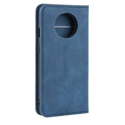 For OnePlus 7T Retro-skin Business Magnetic Suction Leather Case with Purse-Bracket-Chuck(Dark Blue) - OnePlus Cases by PMC Jewellery | Online Shopping South Africa | PMC Jewellery | Buy Now Pay Later Mobicred