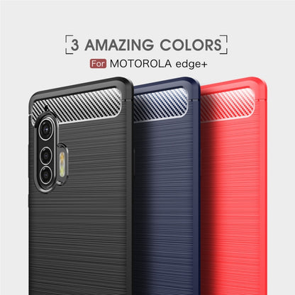 For Motorola Moto Edge Plus Brushed Texture Carbon Fiber TPU Case(Black) - Motorola Cases by PMC Jewellery | Online Shopping South Africa | PMC Jewellery