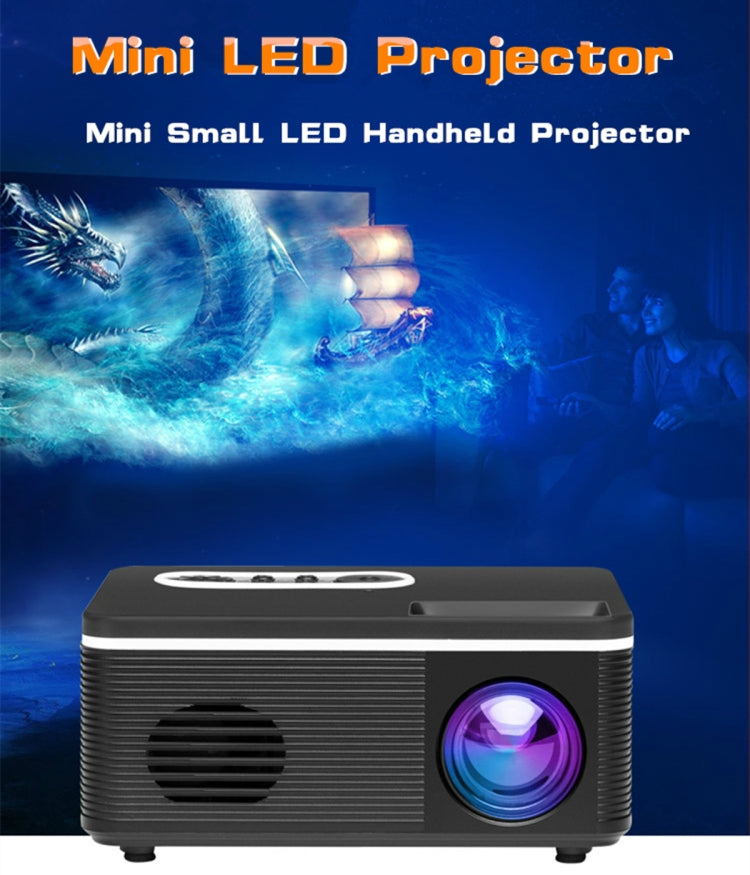 S361 80 lumens 320 x 240 Pixel Portable Mini Projector, Support 1080P, EU Plug(Black) - LED Projector by PMC Jewellery | Online Shopping South Africa | PMC Jewellery | Buy Now Pay Later Mobicred