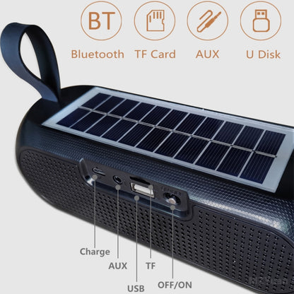 T&G TG182 Portable Column Wireless Stereo Music Box Solar Power waterproof USB AUX FM radio super bass(Green) - Desktop Speaker by T&G | Online Shopping South Africa | PMC Jewellery | Buy Now Pay Later Mobicred