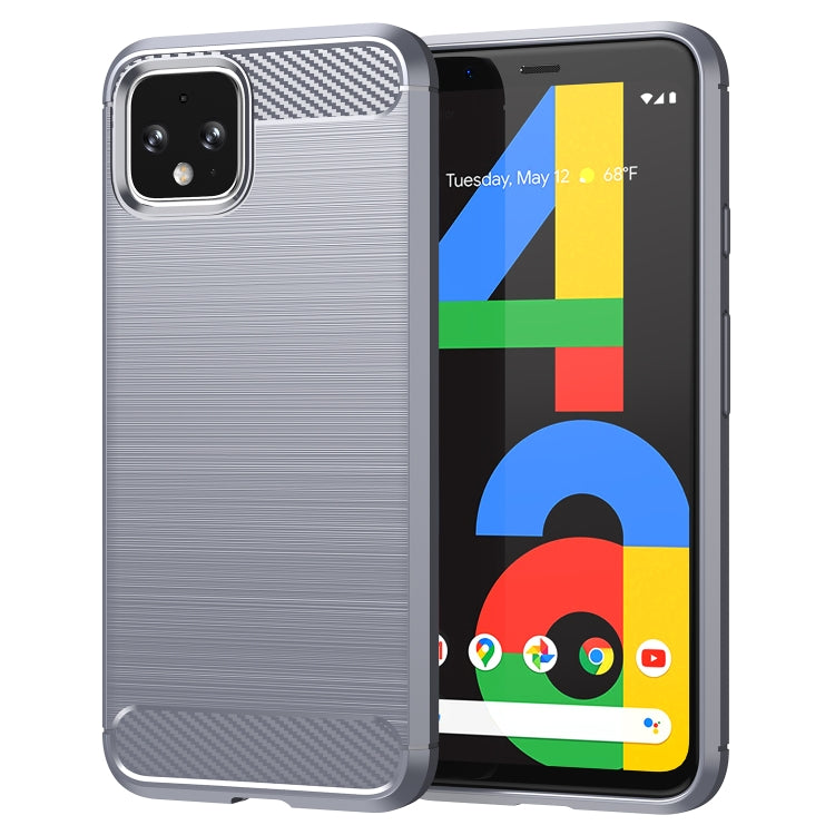 For Google Pixel 4a Brushed Texture Carbon Fiber Shockproof TPU Case (Grey) - Google Cases by PMC Jewellery | Online Shopping South Africa | PMC Jewellery | Buy Now Pay Later Mobicred