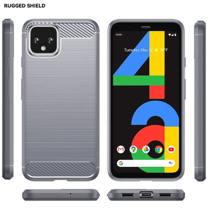 For Google Pixel 4a Brushed Texture Carbon Fiber Shockproof TPU Case (Grey) - Google Cases by PMC Jewellery | Online Shopping South Africa | PMC Jewellery | Buy Now Pay Later Mobicred