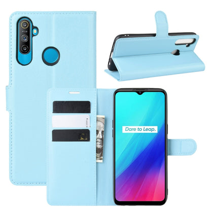 For OPPO Realme C3 (3 Cameras) Litchi Texture Horizontal Flip Protective Case with Holder & Card Slots & Wallet(Blue) - Realme Cases by PMC Jewellery | Online Shopping South Africa | PMC Jewellery | Buy Now Pay Later Mobicred