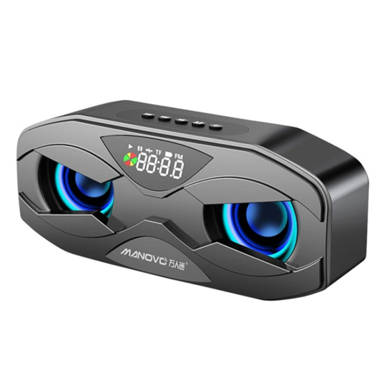 M5 Cool Owl Design Bluetooth Speaker LED Flash Wireless Loudspeaker FM Radio Alarm TF Card(Black) - Desktop Speaker by PMC Jewellery | Online Shopping South Africa | PMC Jewellery | Buy Now Pay Later Mobicred