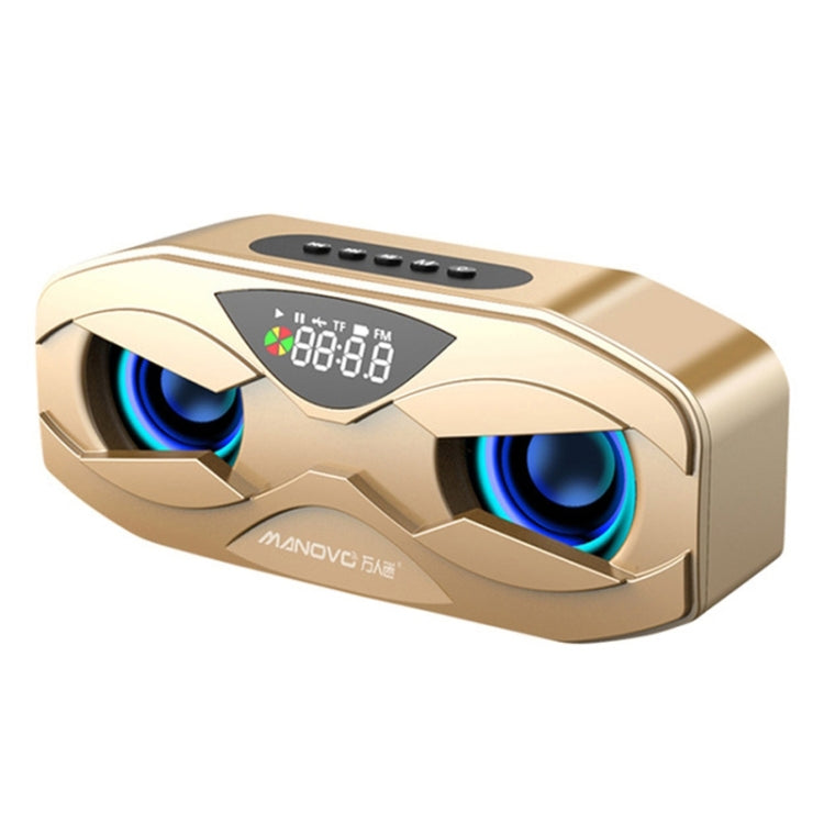 M5 Cool Owl Design Bluetooth Speaker LED Flash Wireless Loudspeaker FM Radio Alarm TF Card(Gold) - Desktop Speaker by PMC Jewellery | Online Shopping South Africa | PMC Jewellery | Buy Now Pay Later Mobicred