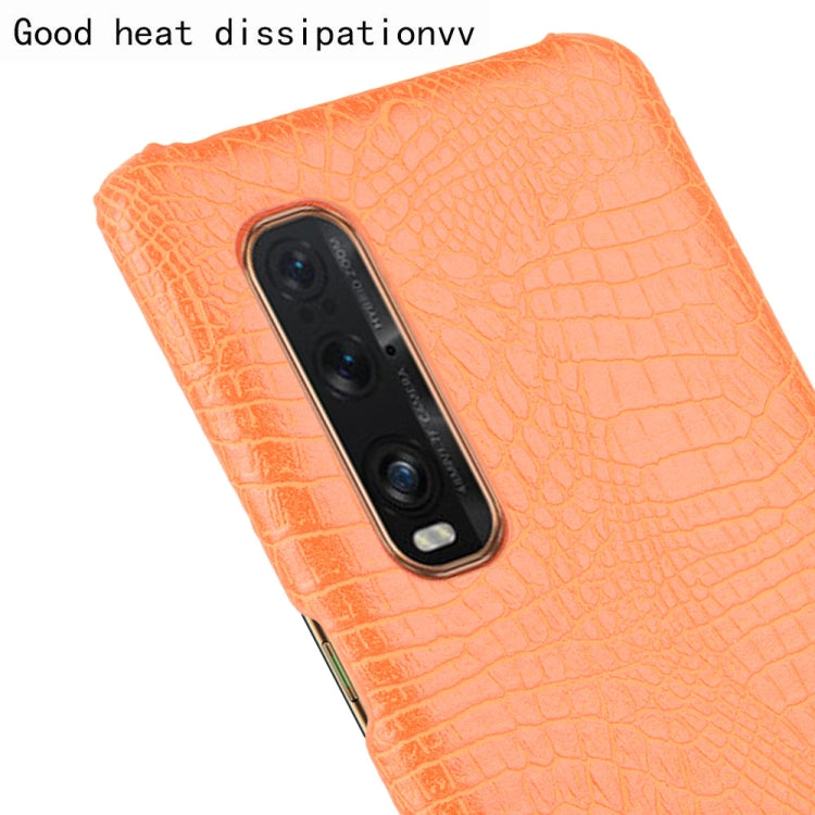 For Oppo Find X2 Pro Shockproof Crocodile Texture PC + PU Case(Orange) - OPPO Cases by PMC TechLife | Online Shopping South Africa | PMC TechLife | Buy Now Pay Later Mobicred