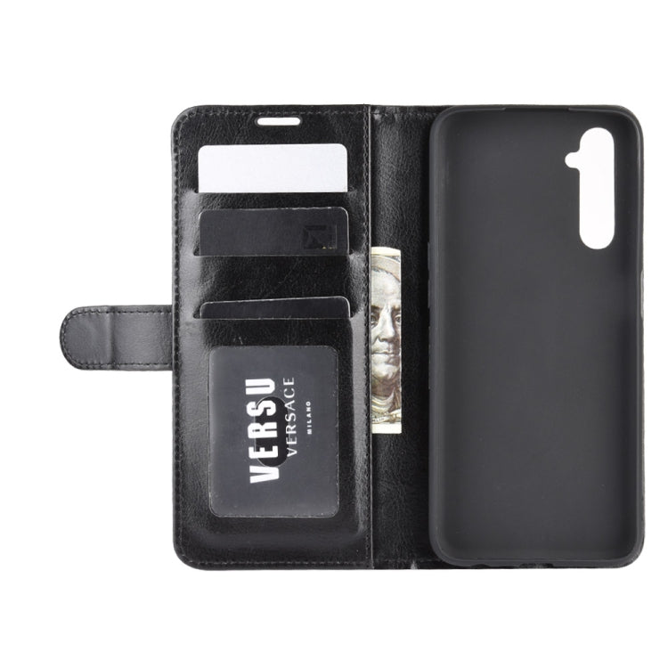 For OPPO Realme 6 R64 Texture Single Horizontal Flip Protective Case with Holder & Card Slots & Wallet& Photo Frame(Black) - Realme Cases by PMC TechLife | Online Shopping South Africa | PMC TechLife | Buy Now Pay Later Mobicred
