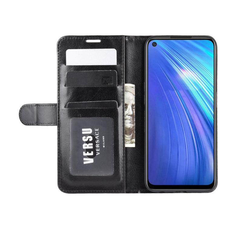 For OPPO Realme 6 R64 Texture Single Horizontal Flip Protective Case with Holder & Card Slots & Wallet& Photo Frame(Black) - Realme Cases by PMC TechLife | Online Shopping South Africa | PMC TechLife | Buy Now Pay Later Mobicred