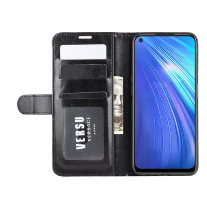 For OPPO Realme 6 R64 Texture Single Horizontal Flip Protective Case with Holder & Card Slots & Wallet& Photo Frame(Black) - Realme Cases by PMC Jewellery | Online Shopping South Africa | PMC Jewellery | Buy Now Pay Later Mobicred