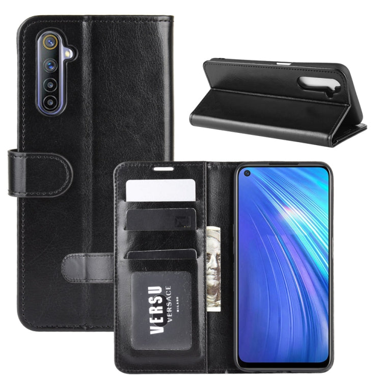 For OPPO Realme 6 R64 Texture Single Horizontal Flip Protective Case with Holder & Card Slots & Wallet& Photo Frame(Black) - Realme Cases by PMC TechLife | Online Shopping South Africa | PMC TechLife | Buy Now Pay Later Mobicred