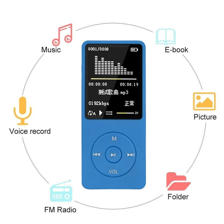 Fashion Portable LCD Screen FM Radio Video Games Movie MP3 MP4 Player Mini Walkman, Memory Capacity:8GB(Blue) - MP3 Player by PMC Jewellery | Online Shopping South Africa | PMC Jewellery | Buy Now Pay Later Mobicred