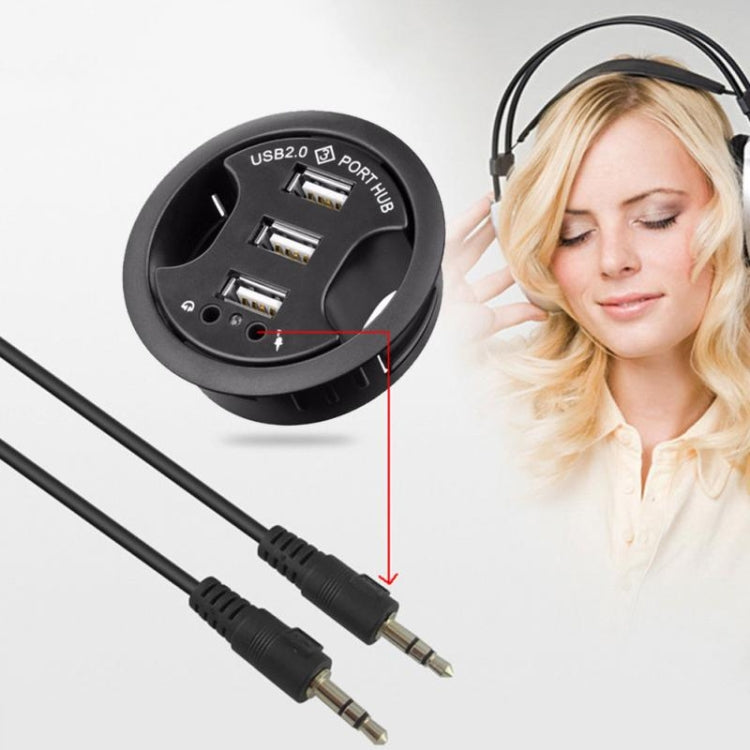3 Ports USB 2.0 Hub with 3.5mm audio and microphone jack - USB 2.0 HUB by PMC TechLife | Online Shopping South Africa | PMC TechLife | Buy Now Pay Later Mobicred