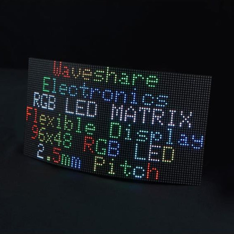 Waveshare Flexible RGB Full-color LED Matrix Panel, 2.5mm Pitch, 96x48 Pixels, Adjustable Brightness Bendable PCB - Other Accessories by Waveshare | Online Shopping South Africa | PMC Jewellery | Buy Now Pay Later Mobicred