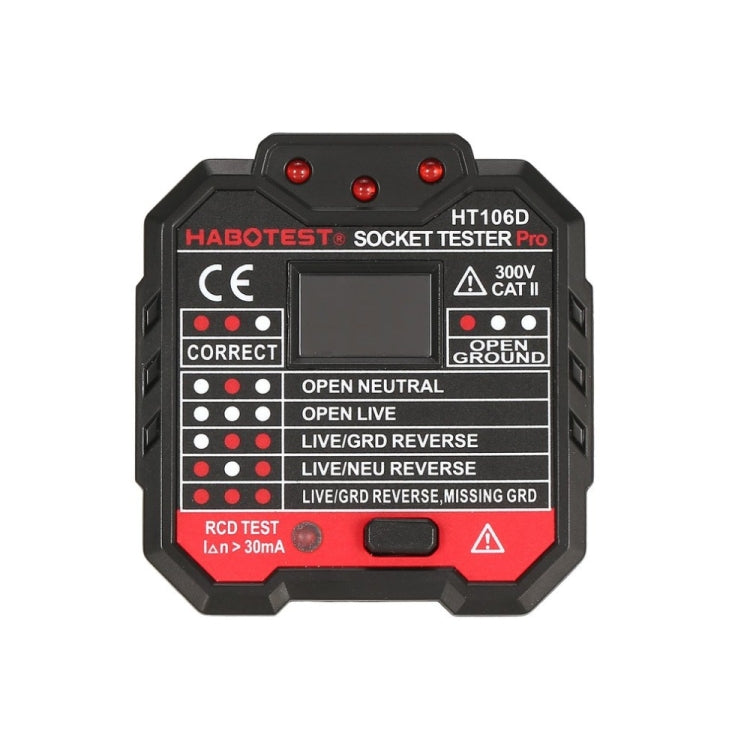 HT106 Socket Testers Voltage Test Detector Ground Line Neutral Line Live Line Leakage Electroscope(UK Plug) - Current & Voltage Tester by PMC Jewellery | Online Shopping South Africa | PMC Jewellery | Buy Now Pay Later Mobicred