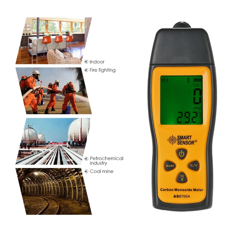 Smart Sensor AS8700A Handheld Carbon Monoxide Meter High Precision Digital CO Leak Detector Analyzer,  Sound  Light Alarm, Range: 0-1000ppm - Gas Monitor by BENETECH | Online Shopping South Africa | PMC Jewellery | Buy Now Pay Later Mobicred