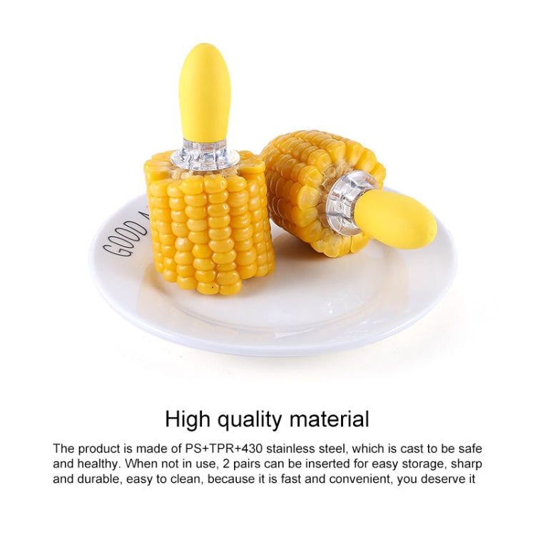 5 Pairs Outdoor BBQ Stainless Steel Corn Fork Fruit Fork Corn Device(Yellow) - Gadgets by PMC Jewellery | Online Shopping South Africa | PMC Jewellery | Buy Now Pay Later Mobicred