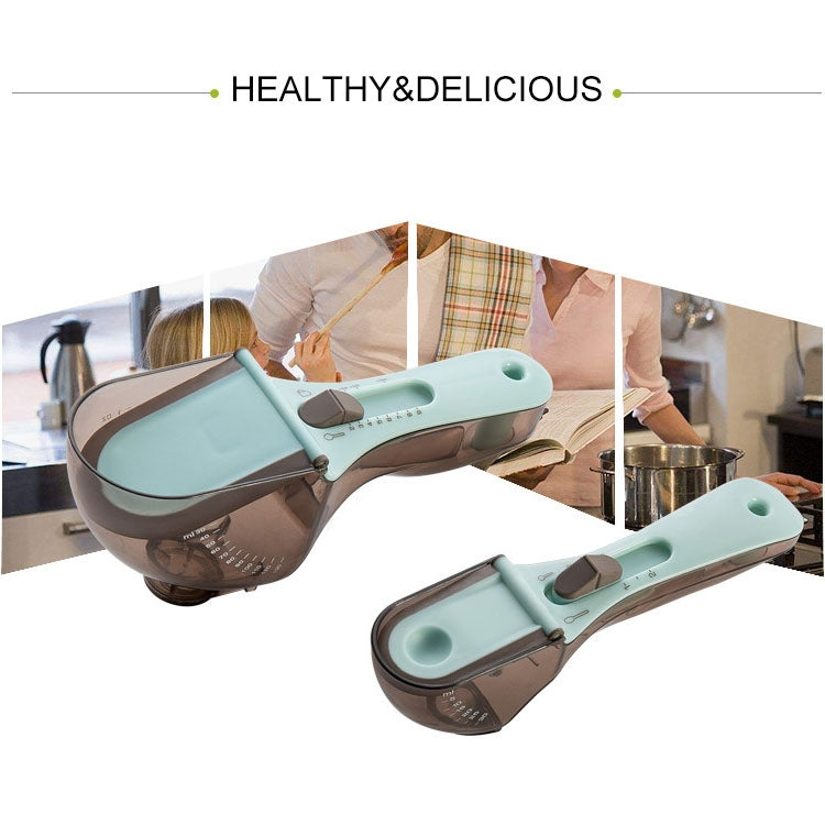 2 in 1 Kitchen Tool Plastic Measuring Spoon Adjustable Baking Tool Measuring Spoon, Specification:1 Large 1 Small Set(Light Blue) - Baking Pastry Tools by PMC TechLife | Online Shopping South Africa | PMC TechLife