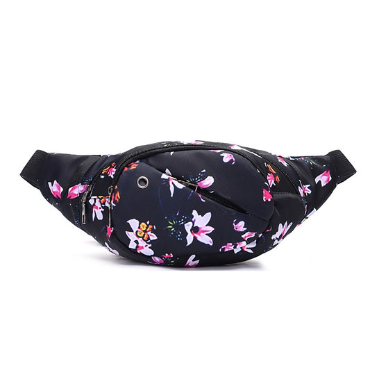 Color Printing Multi-function Casual Pockets Ladies Outdoor Purse Waist Bag(Lily pattern) - Waist Bags by PMC Jewellery | Online Shopping South Africa | PMC Jewellery | Buy Now Pay Later Mobicred