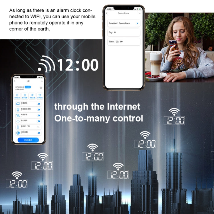 Creative LED Digital Wall Clock Multi-function WIFI Clock, Style:6 Bit Hollow WIFI(Red) - Wall Clock by PMc TechLife | Online Shopping South Africa | PMc TechLife | Buy Now Pay Later Mobicred