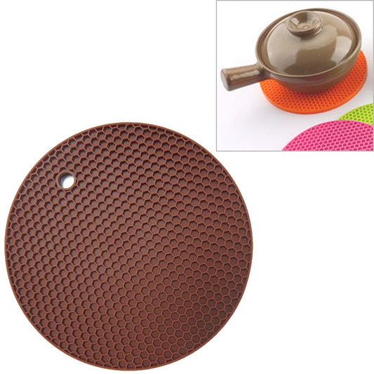 Honeycomb Silicone Round Non-slip Heat Resistant Mat, Size: 18x18x0.8cm(Coffee) - Insulation by PMC Jewellery | Online Shopping South Africa | PMC Jewellery | Buy Now Pay Later Mobicred