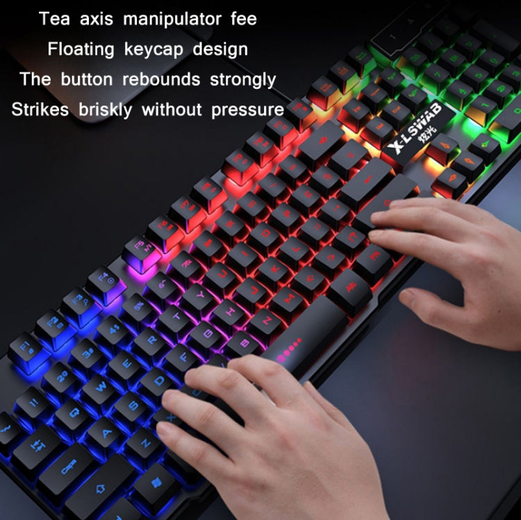 X-L SWAB GX50 Computer Manipulator Feel Wired Keyboard, Colour:Black Mixed Light - Wired Keyboard by X-L SWAB | Online Shopping South Africa | PMC Jewellery | Buy Now Pay Later Mobicred