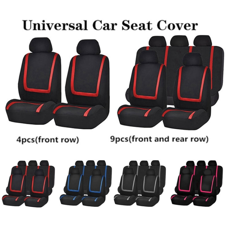 Universal Car Seat Cover Polyester Fabric Automobile Seat Covers Car Seat Cover Vehicle Seat Protector Interior Accessories 4pcs Set Gray - Seat Accessories by PMC Jewellery | Online Shopping South Africa | PMC Jewellery | Buy Now Pay Later Mobicred