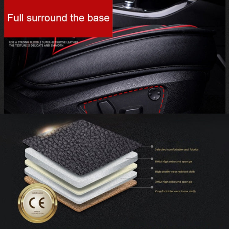 Universal PU Leather Car Seat Cover Black Red Deluxe - Seat Accessories by PMC TechLife | Online Shopping South Africa | PMC TechLife | Buy Now Pay Later Mobicred