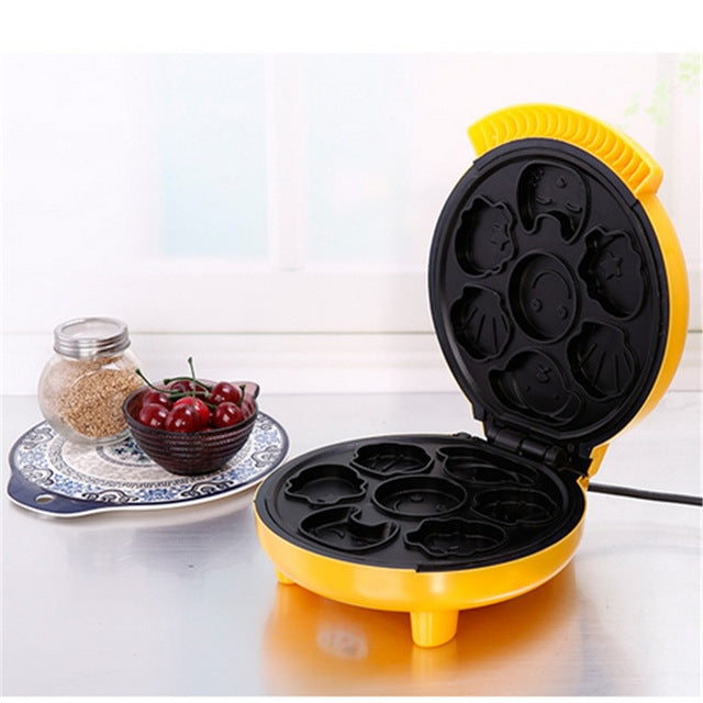 Household Cake Machine Mini Children Bread Machine Double-sided Heating Baking Machine UK Plug(Yellow) - free shipping - PMC TechLife - Order now!