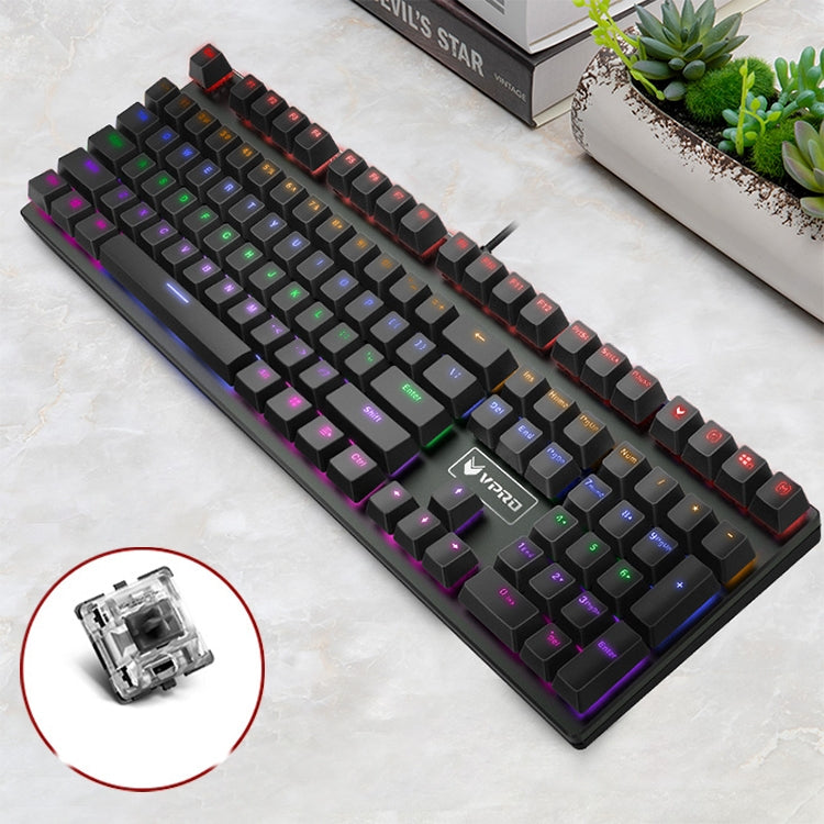 Rapoo V700S 104 Keys Mixed Color Backlight USB Wired Game Computer Without Punching Mechanical Keyboard(Black Shaft) - Wired Keyboard by Rapoo | Online Shopping South Africa | PMC Jewellery | Buy Now Pay Later Mobicred