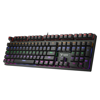 Rapoo V700S 104 Keys Mixed Color Backlight USB Wired Game Computer Without Punching Mechanical Keyboard(Black Shaft) - Wired Keyboard by Rapoo | Online Shopping South Africa | PMC Jewellery | Buy Now Pay Later Mobicred