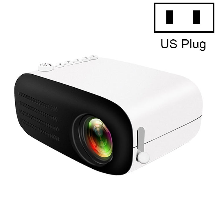 YG200 Portable LED Pocket Mini Projector AV USB SD HDMI Video Movie Game Home Theater Video Projector, US Plug(Black and White) - LED Projector by PMC Jewellery | Online Shopping South Africa | PMC Jewellery | Buy Now Pay Later Mobicred