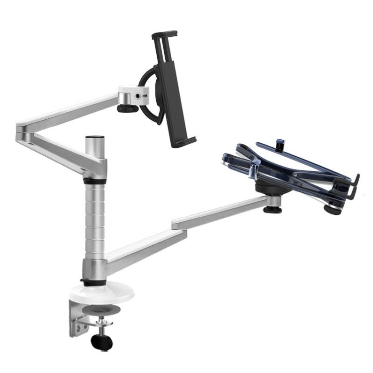 OA-9X Aluminum Alloy Height Adjustable Universal Rotation Double Arm Holder Notebook Tablet Combination Stand - Laptop Stand by PMC Jewellery | Online Shopping South Africa | PMC Jewellery