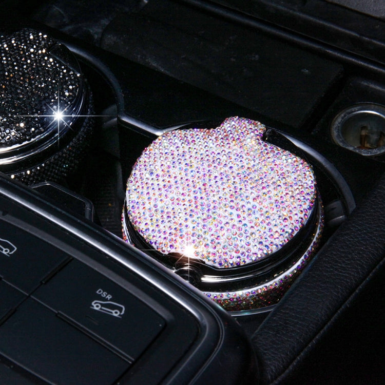 Studded Diamond Car Ashtray with Led Lamp(Bright Black) - Ashtrays by PMC Jewellery | Online Shopping South Africa | PMC Jewellery | Buy Now Pay Later Mobicred